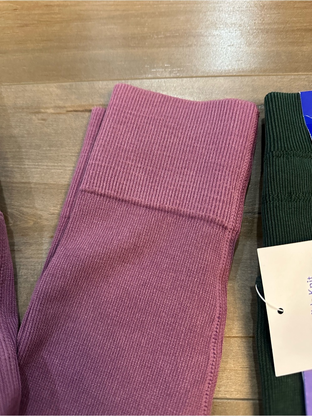 JoyLab Ribbed Drawstring Leggings in Rose and Forest - Picture 4 of 7